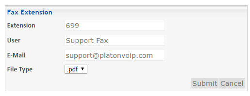 Edit fax extension