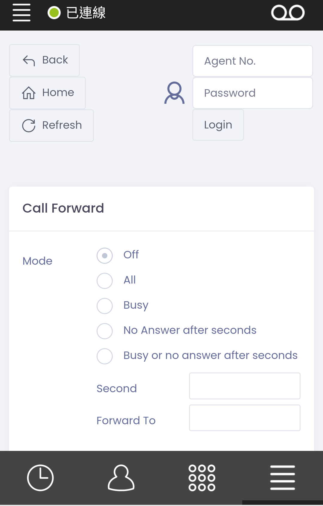 PLATON Phone call forward setup