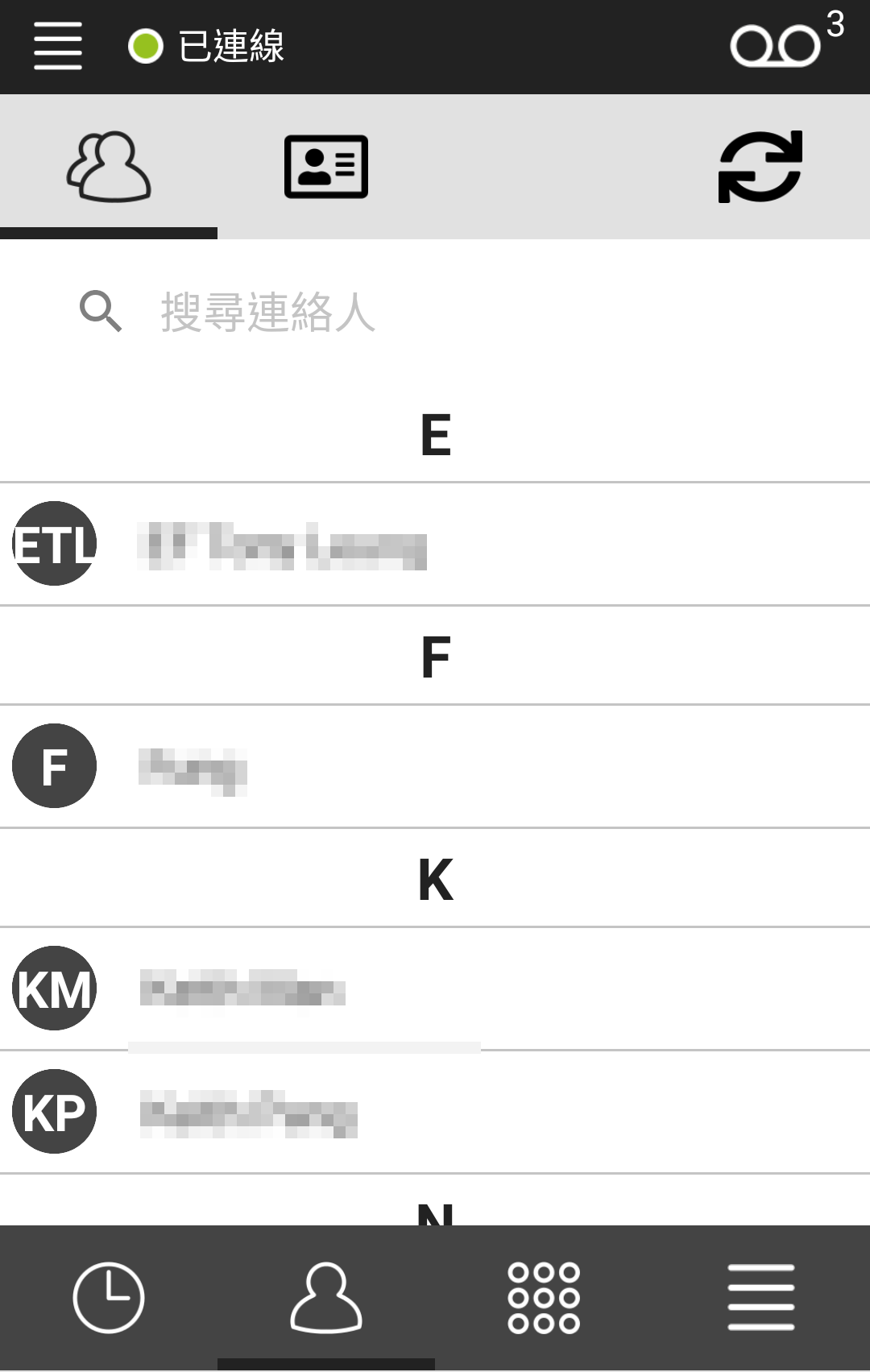 PLATON Phone contact list
