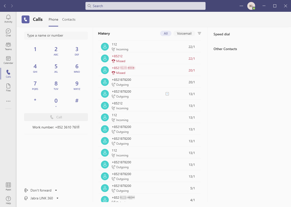 Teams dialer